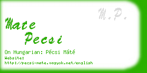 mate pecsi business card