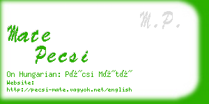 mate pecsi business card